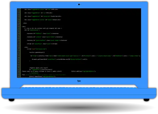 immagine di un pc con codice di programmazione per realizzare un sito Web design